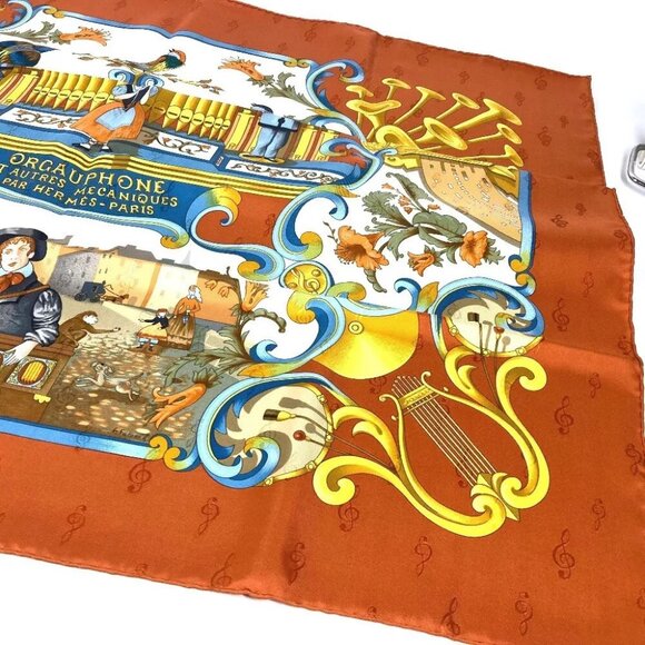HERMES Carre90 ORGAUPHONE AND MECHANIQUES instruments Scarf Unused - Picture 4 of 14